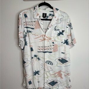 Vans White Tropical Print Men's Shirt